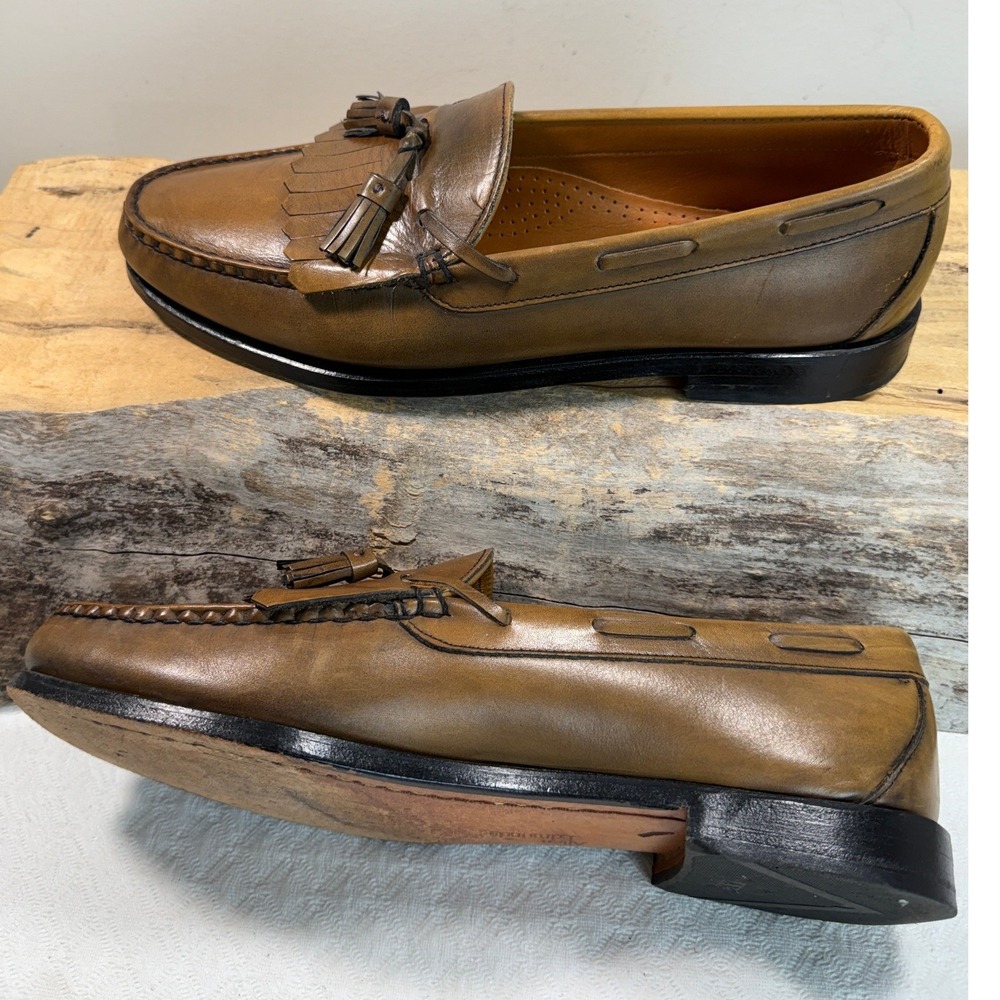 Allen Edmonds Lowry Hill Tan Leather Tassel Kiltie Loafers Mens 11 D USA 31421 - Picture 4 of 8